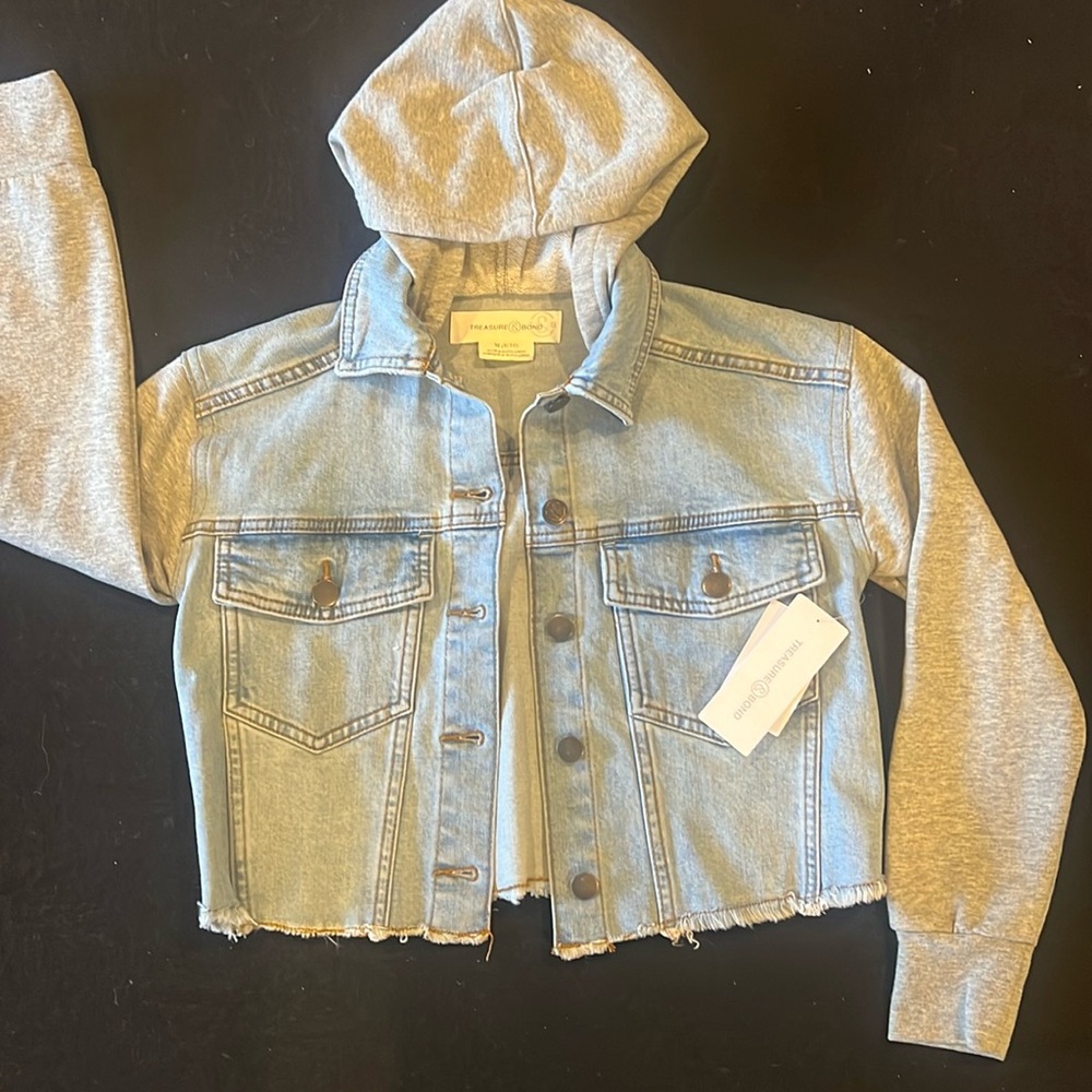 Girls Denim Jacket w/ Hoodie